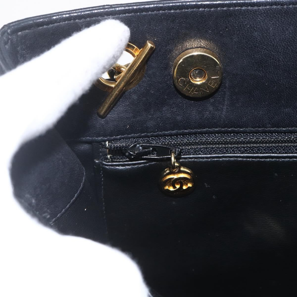 Chanel Vintage Shopping Tote Quilted Lambskin, BLACK, LEATHER, Tote bag