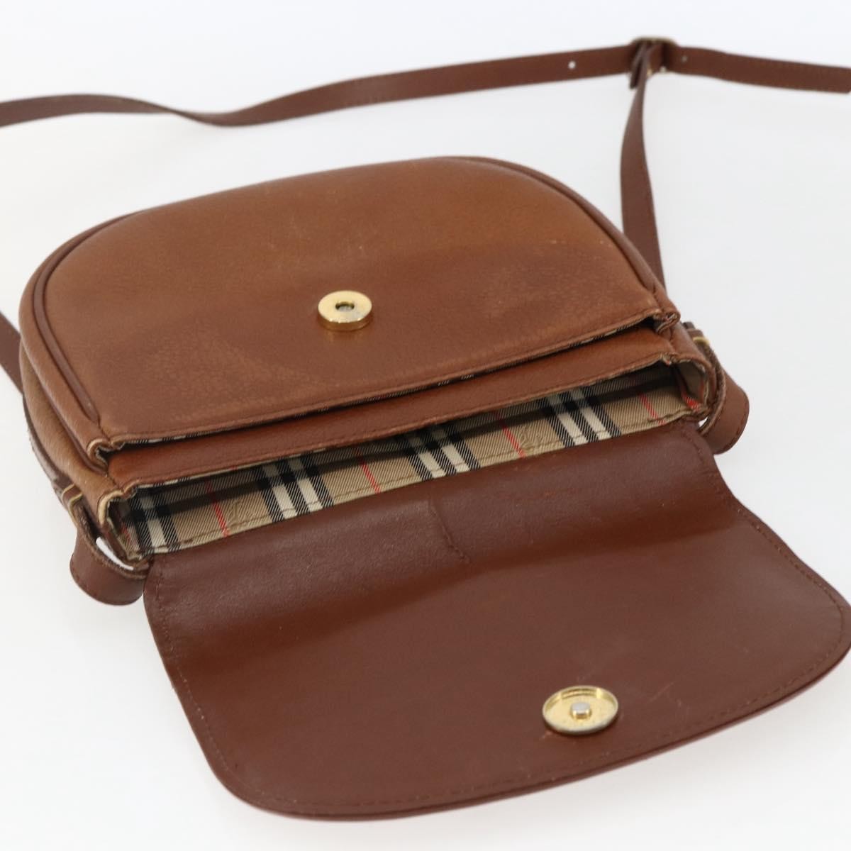 Burberry Vintage Shoulder Bag Leather, BROWN, LEATHER, Shoulder bag