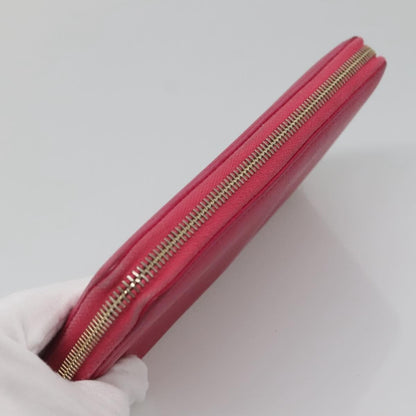 Saint Laurent Zipped Bifold Wallet Leather, PINK, LEATHER, Wallets