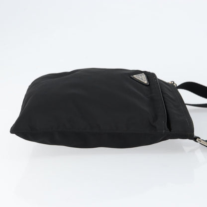Prada Front Pocket Messenger Bag Tessuto, BLACK, NYLON, Shoulder bag