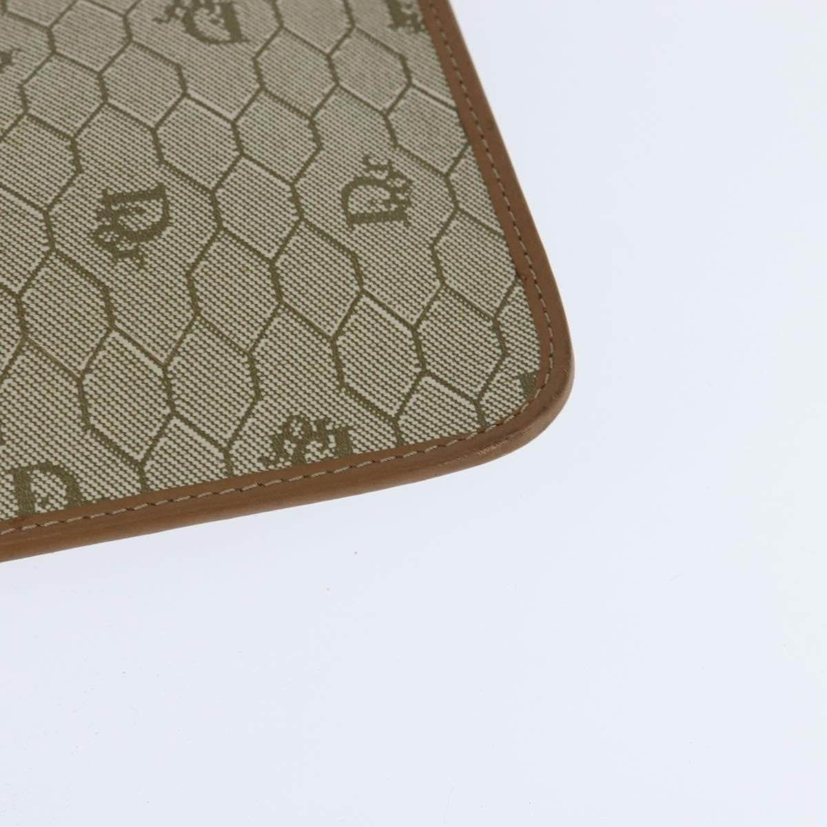 Christian Dior Vintage honeycomb clutch Canvas, BEIGE, CANVAS, Clutche & pouche