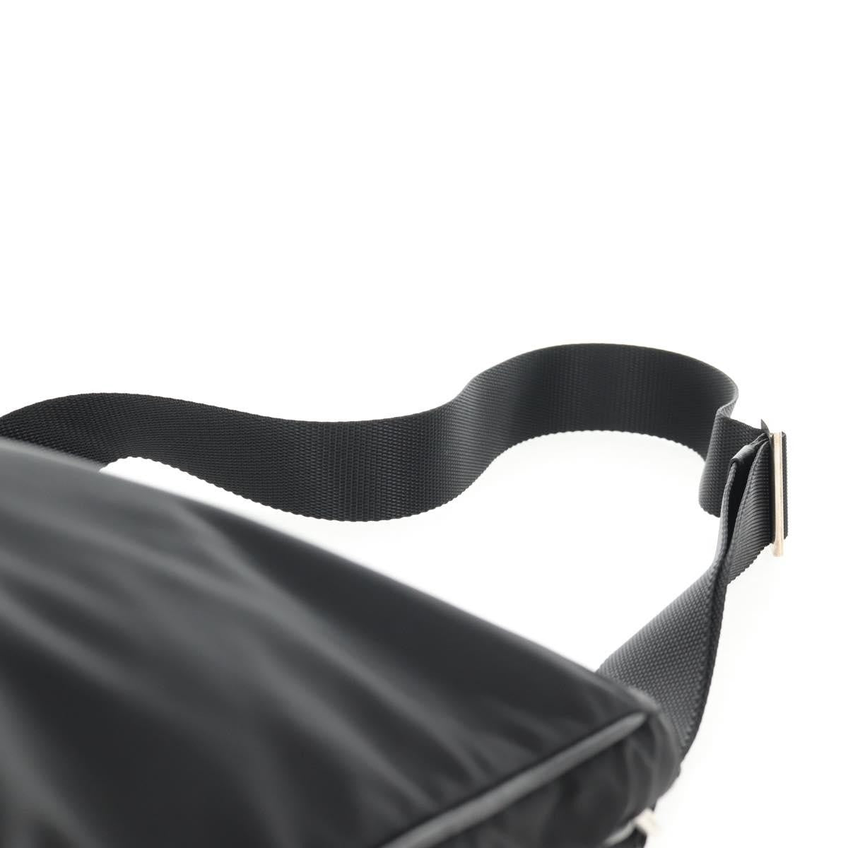Prada Zip Messenger Quilted Tessuto, BLACK, NYLON, Shoulder bag