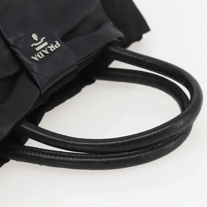 Prada Bow Tote Tessuto with Leather, BLACK, NYLON, Handbag