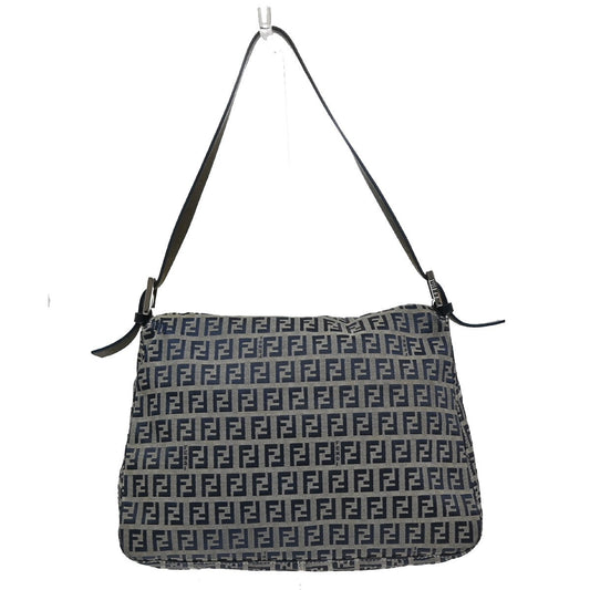 Fendi Mamma Baguette Zucca canvas, NAVY, CANVAS, Shoulder bag