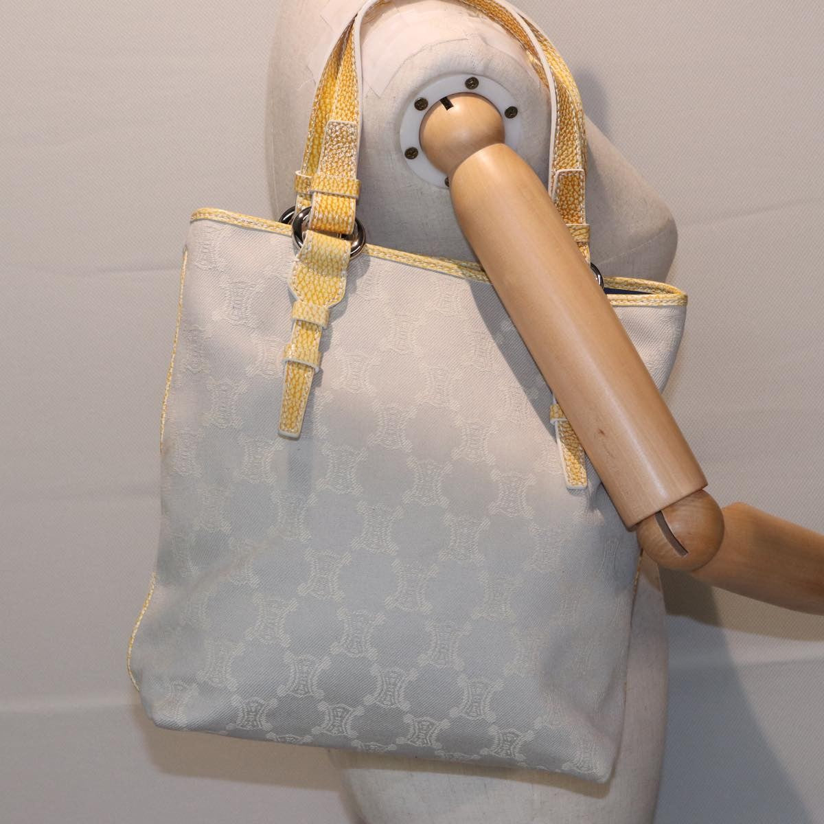 Celine Vintage Macadam Tote bag Canvas, YELLOW, CANVAS, Tote bag