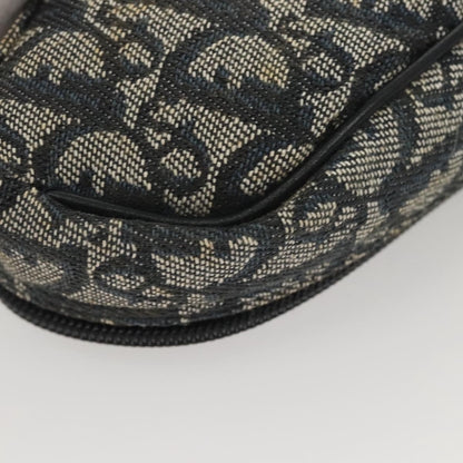 Christian Dior Saddle Zip Pouch Diorissimo Canvas, NAVY, CANVAS, Clutche & pouche
