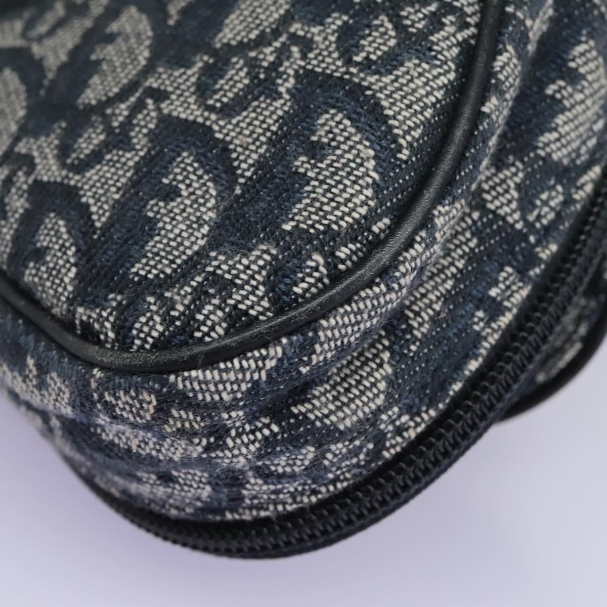 Christian Dior Vintage Saddle Coin Purse Diorissimo Canvas, NAVY, CANVAS, Clutche & pouche