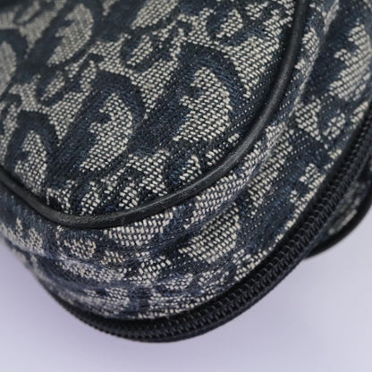 Christian Dior Vintage Saddle Coin Purse Diorissimo Canvas, NAVY, CANVAS, Clutche & pouche