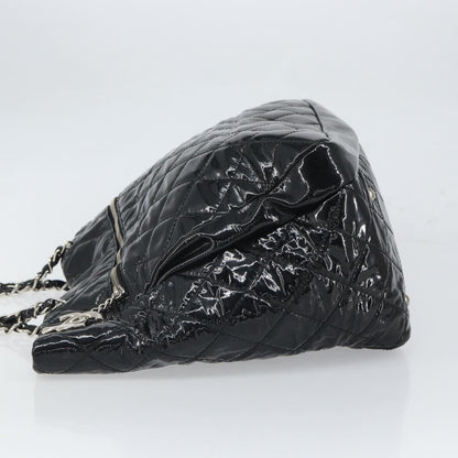 Chanel CC Charm Tote Quilted Patent Vinyl, BLACK, PATENT_LEATHER, Tote bag