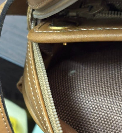 Christian Dior Vintage Honeycomb Shoulder Bag Canvas and Leather, BEIGE, CANVAS, Shoulder bag