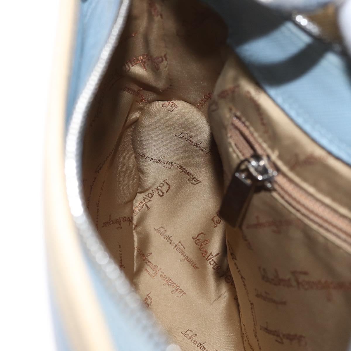 Salvatore Ferragamo Gancini Shoulder Bag Leather, BLUE, LEATHER, Shoulder bag