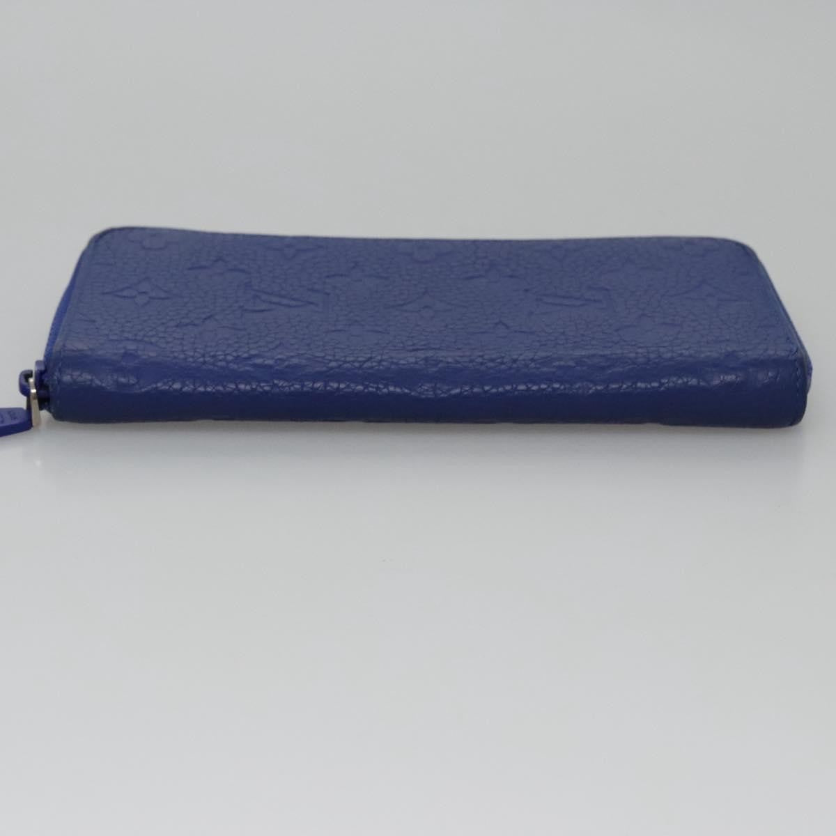Louis Vuitton Zippy Wallet NM Taurillon Leather, Blue, Canvas, Wallet