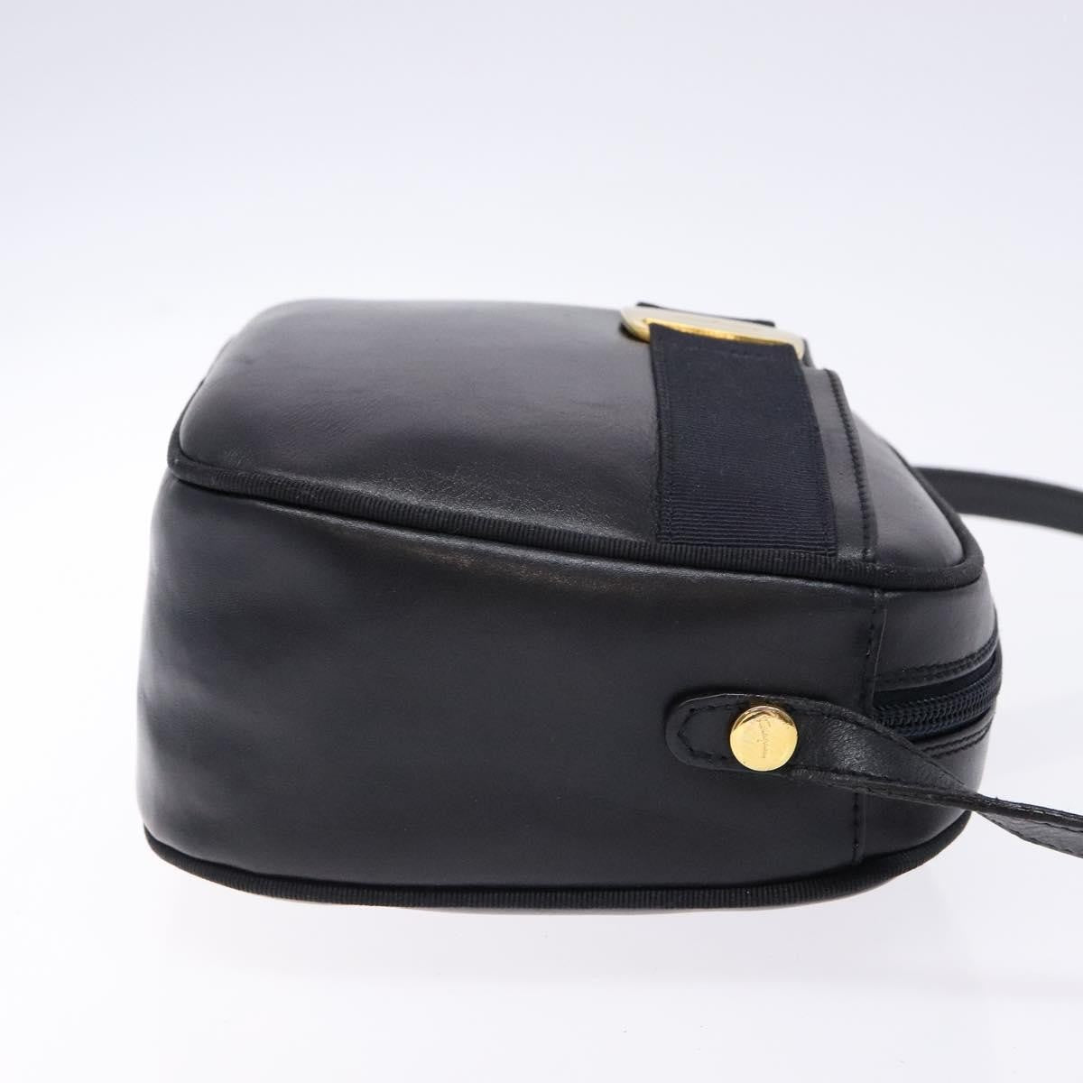 Salvatore Ferragamo Vala Shoulder Bag Leather, BLACK, LEATHER, Shoulder bag