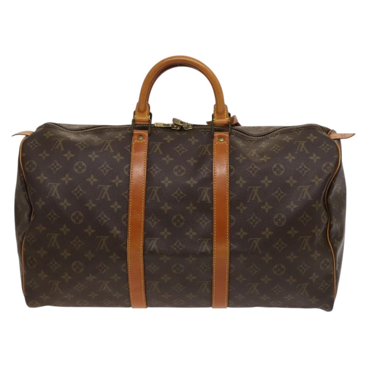 Louis Vuitton Keepall Bag Monogram Canvas, BROWN, CANVAS, Travel bag