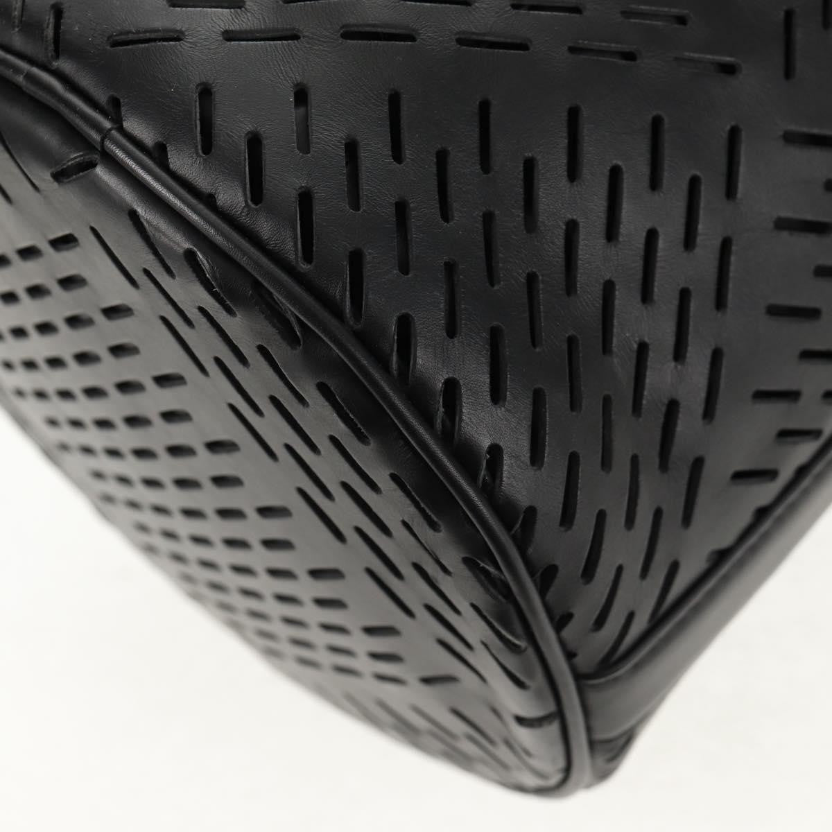 Bottega Veneta Paper Bucket Bag Perforated Leather, BLACK, LEATHER, Shoulder bag