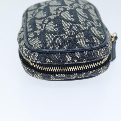 Christian Dior Vintage Trotter Pouch Canvas, NAVY, CANVAS, Clutche & pouche