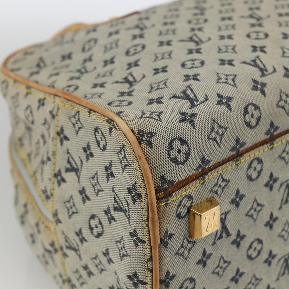 Louis Vuitton Marie Handbag Mini Lin, BLUE, CANVAS, Handbag