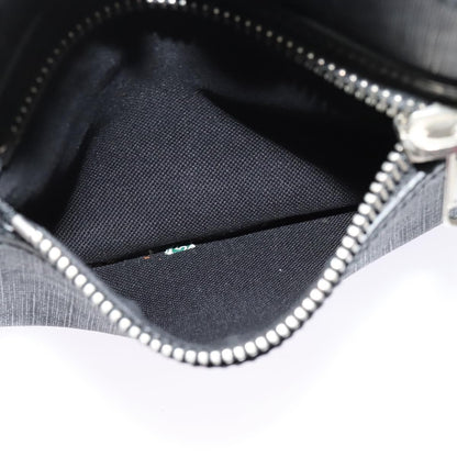 Gucci Web Strap Front Zip Messenger Bag GG Coated Canvas, BLACK, CANVAS, Crossbody bag