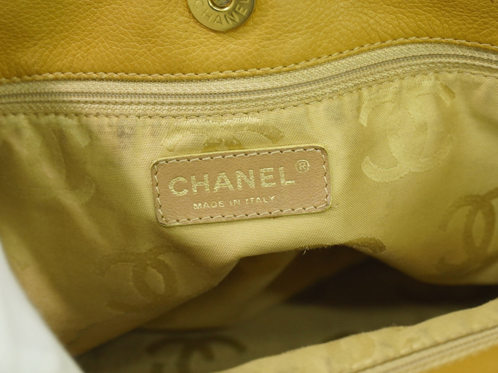 Chanel Timeless Chain Tote Caviar, BEIGE, LEATHER, Tote bag