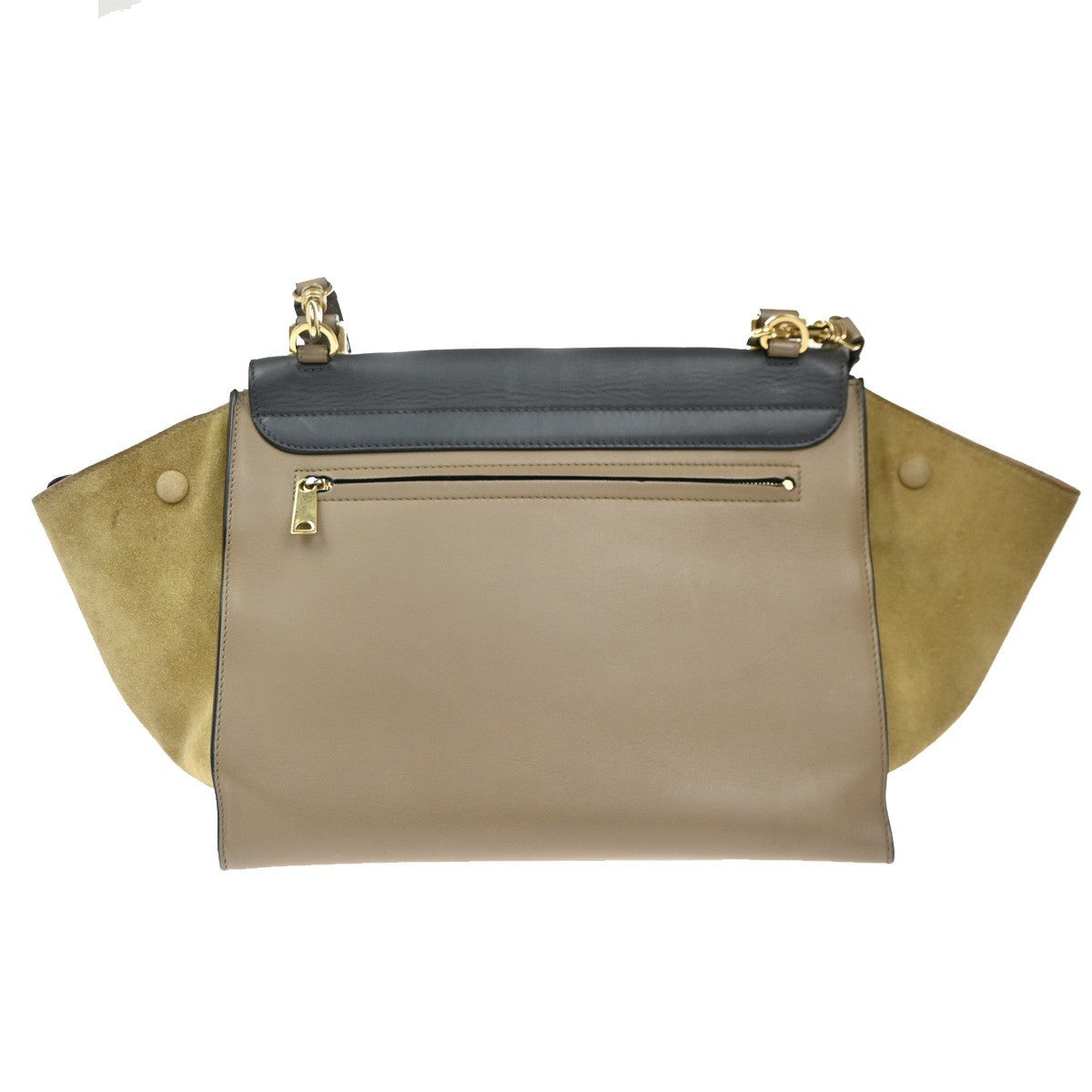 Celine Tricolor Trapeze Bag Leather, BEIGE, LEATHER, Shoulder bag