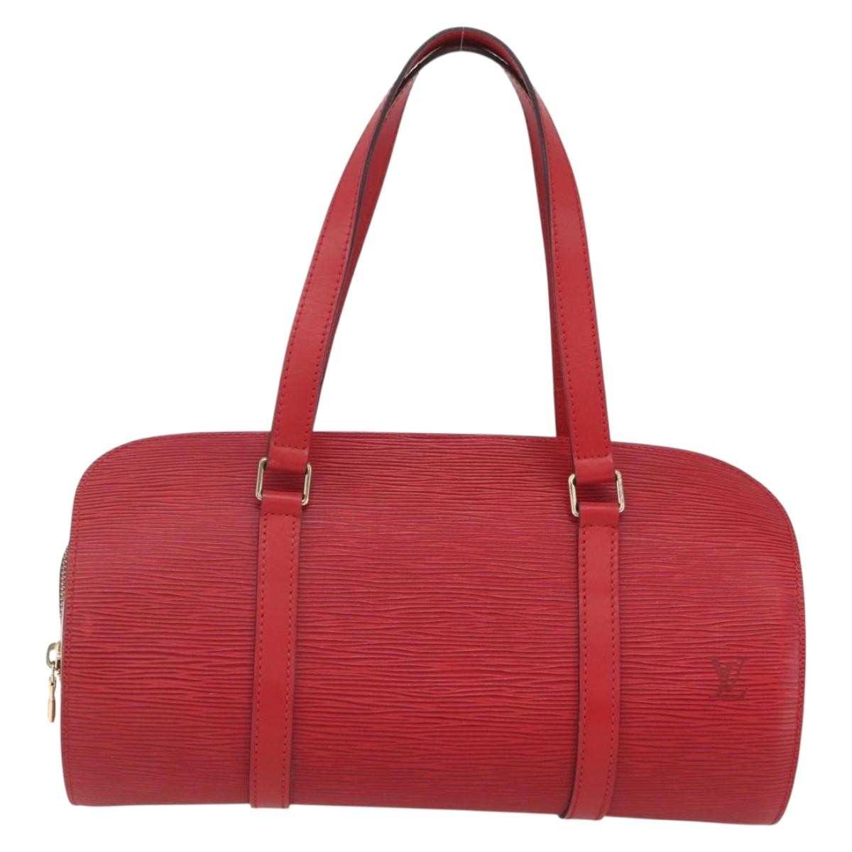 Louis Vuitton Soufflot Handbag Epi Leather, RED, LEATHER, Shoulder bag