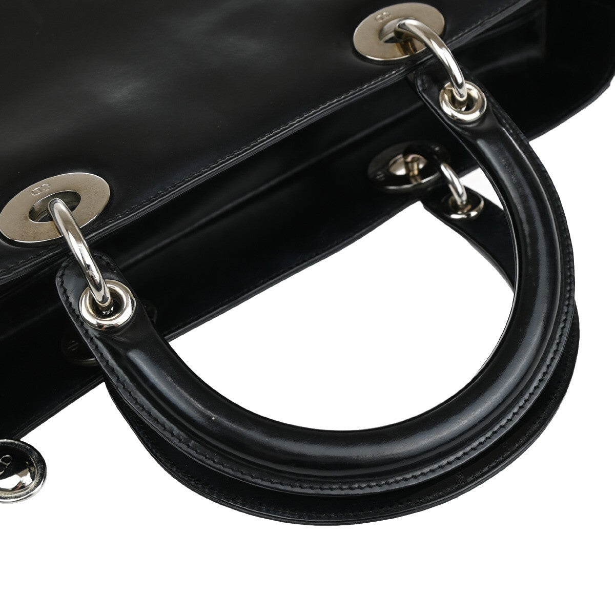 Christian Dior Vintage Lady Dior Patent Patent leather, BLACK, PATENT_LEATHER, Tote bag