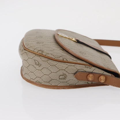 Christian Dior Vintage Honeycomb Shoulder Bag Canvas and Leather, BEIGE, CANVAS, Shoulder bag