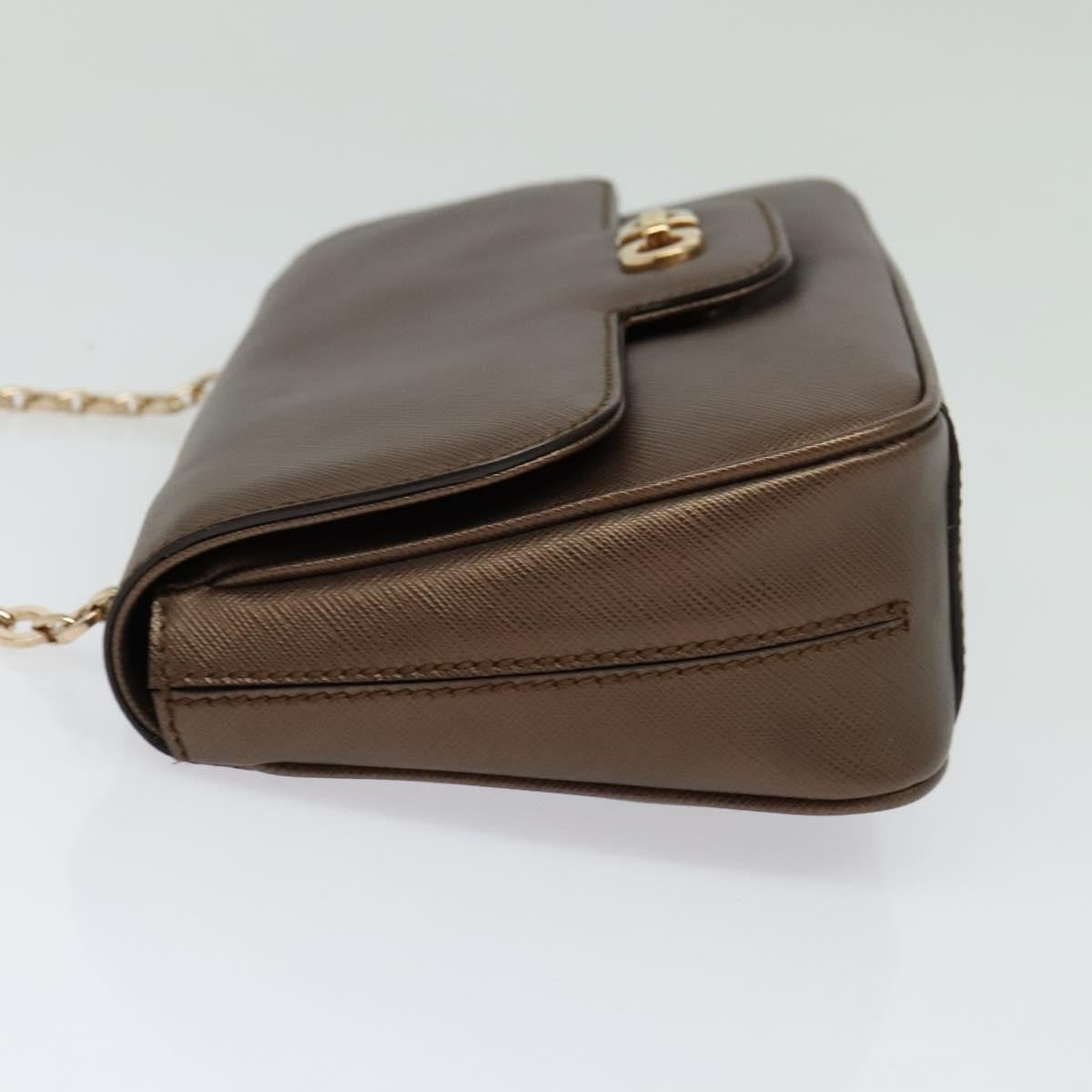 Salvatore Ferragamo Gancini Chain Shoulder bag Leather, BROWN, LEATHER, Shoulder bag