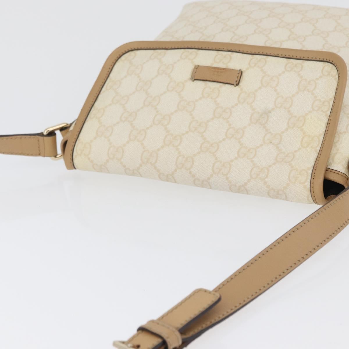 Gucci Flap Messenger GG Coated Canvas, Beige, Canvas, Shoulder Bag