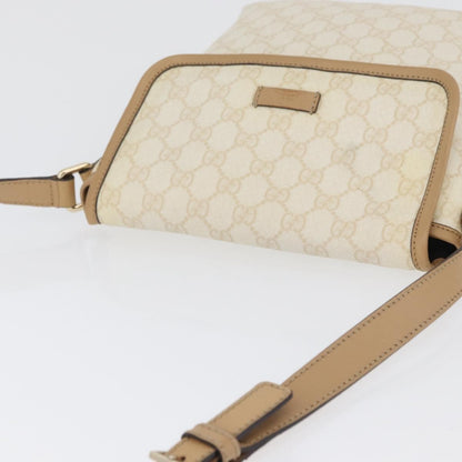 Gucci Flap Messenger GG Coated Canvas, Beige, Canvas, Shoulder Bag