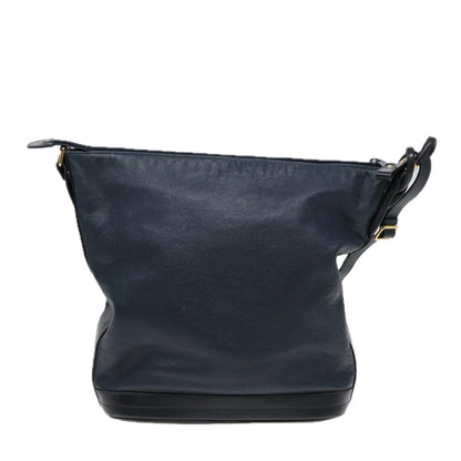 Gucci Vintage Shoulder Bag Leather, NAVY, LEATHER, Shoulder bag