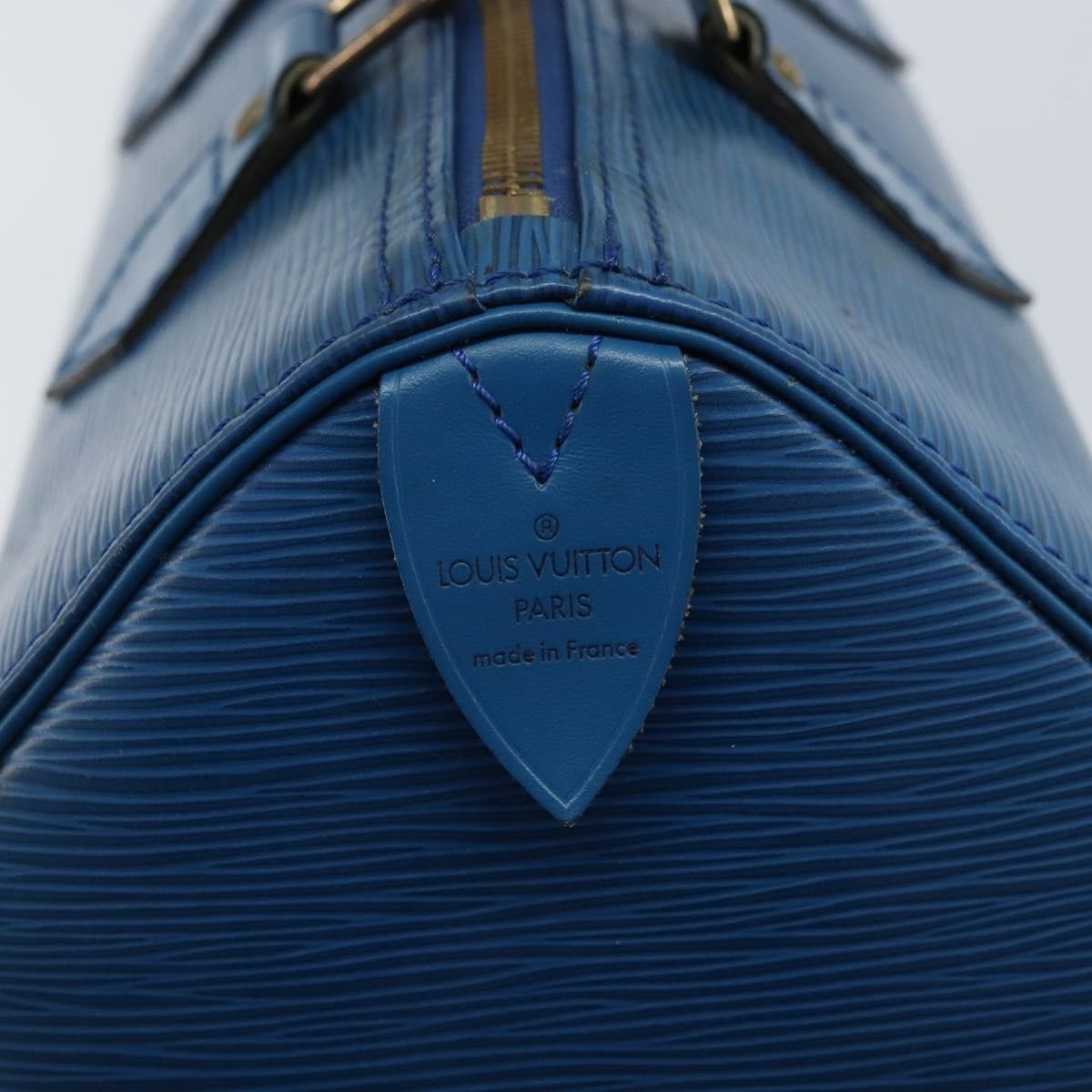 Louis Vuitton Speedy Handbag Epi Leather, BLUE, LEATHER, Handbag