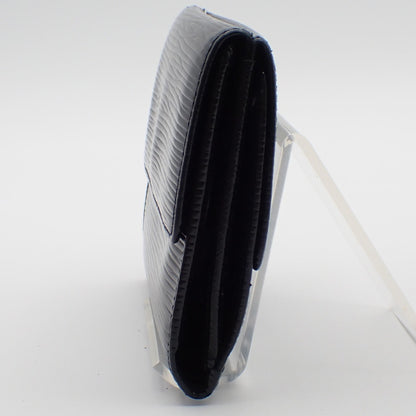 Louis Vuitton Porte Monnaie Billet Carte Crédit Leather, BLACK, LEATHER, Wallets