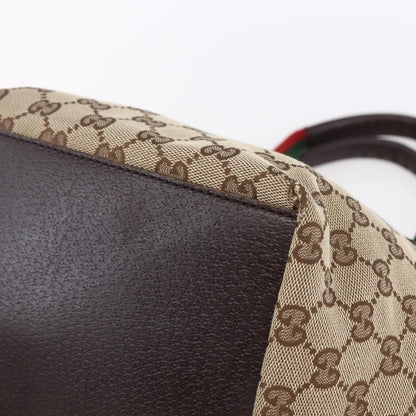 Gucci Web Zip Tote GG Canvas, BEIGE, CANVAS, Handbag