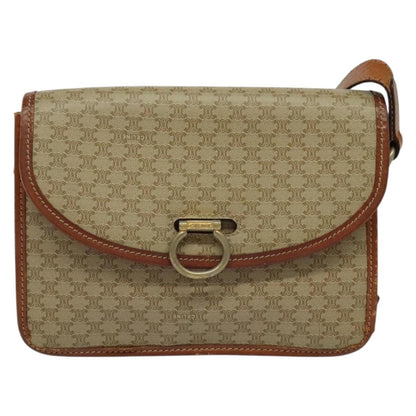 Celine Macadam Shoulder Bag PVC Leather, BEIGE, CANVAS, Shoulder bag