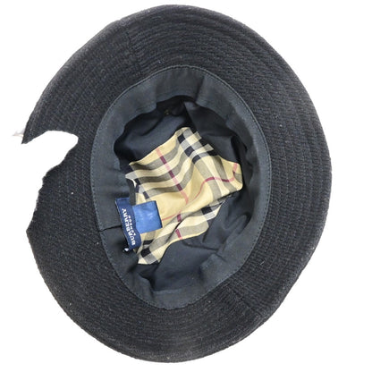 Burberry Nova Check Bucket Hat Wool Cotton, BLACK, WOOL, Head accessory
