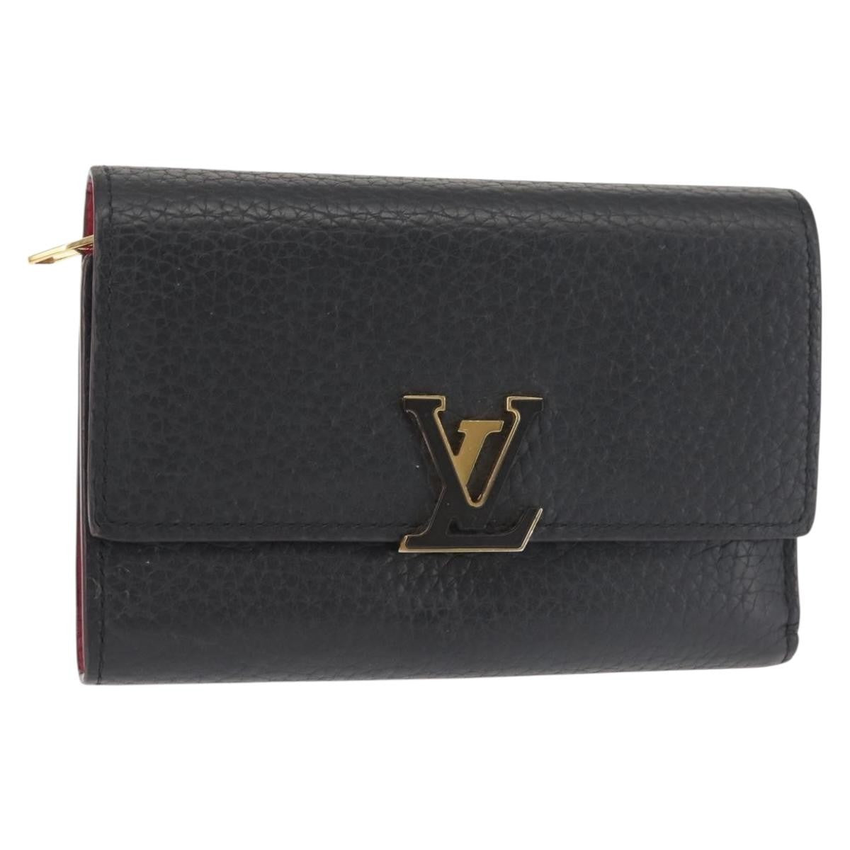 Louis Vuitton Capucines Compact wallet Leather, BLACK, LEATHER, Wallets