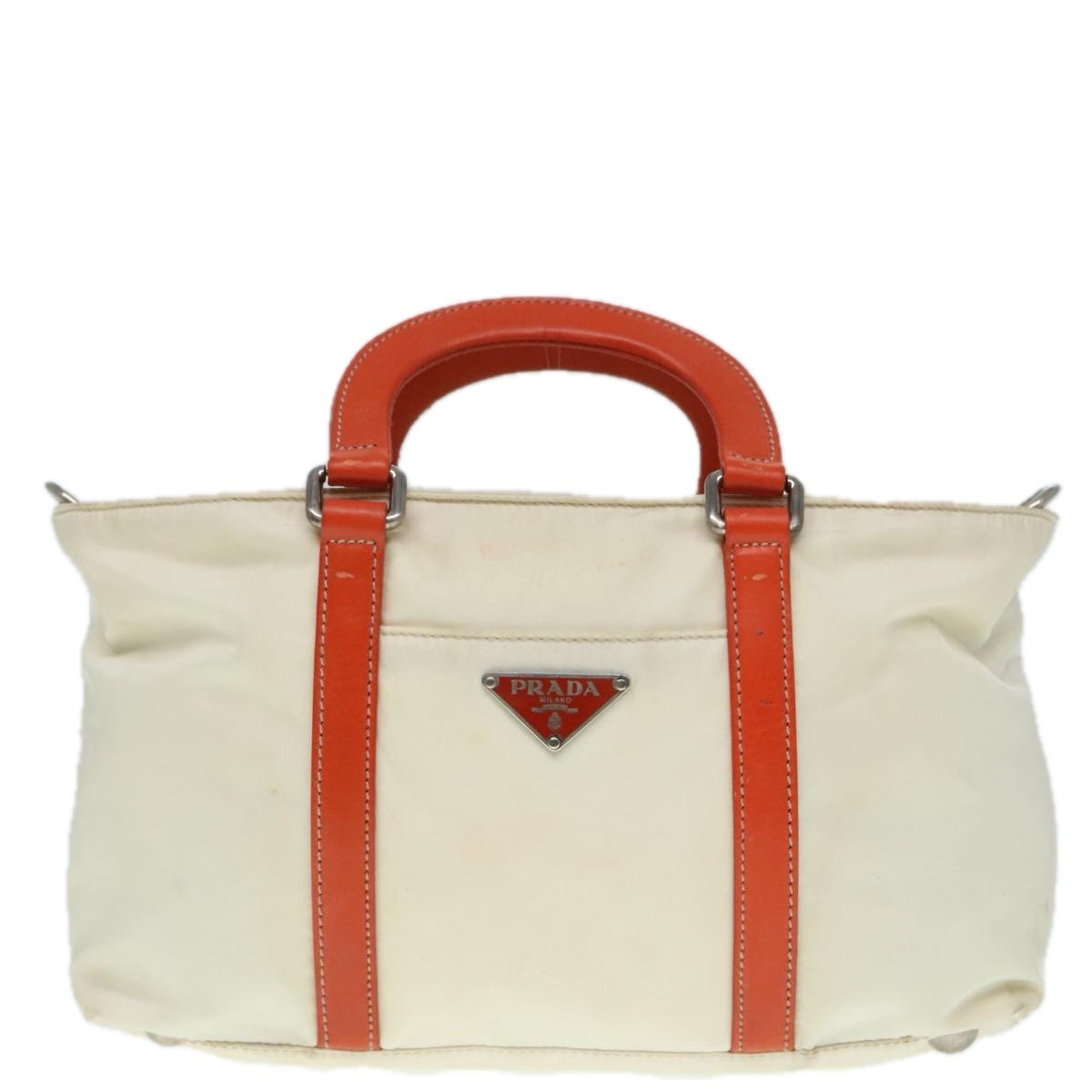 Prada Vintage Zip Handbag Tessuto, ECRU, NYLON, Handbag