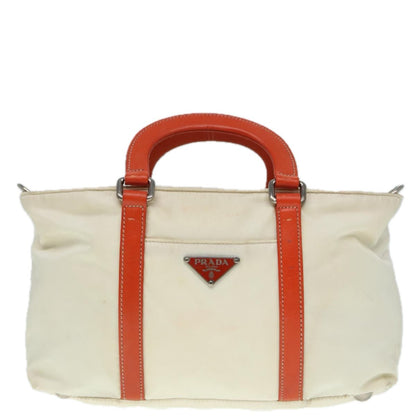 Prada Vintage Zip Handbag Tessuto, ECRU, NYLON, Handbag