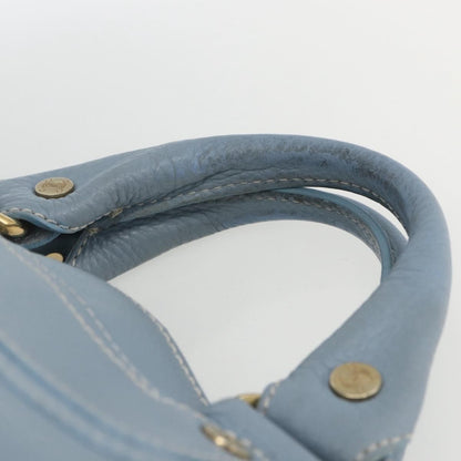 Celine Boogie Satchel Leather, BLUE, LEATHER, Handbag