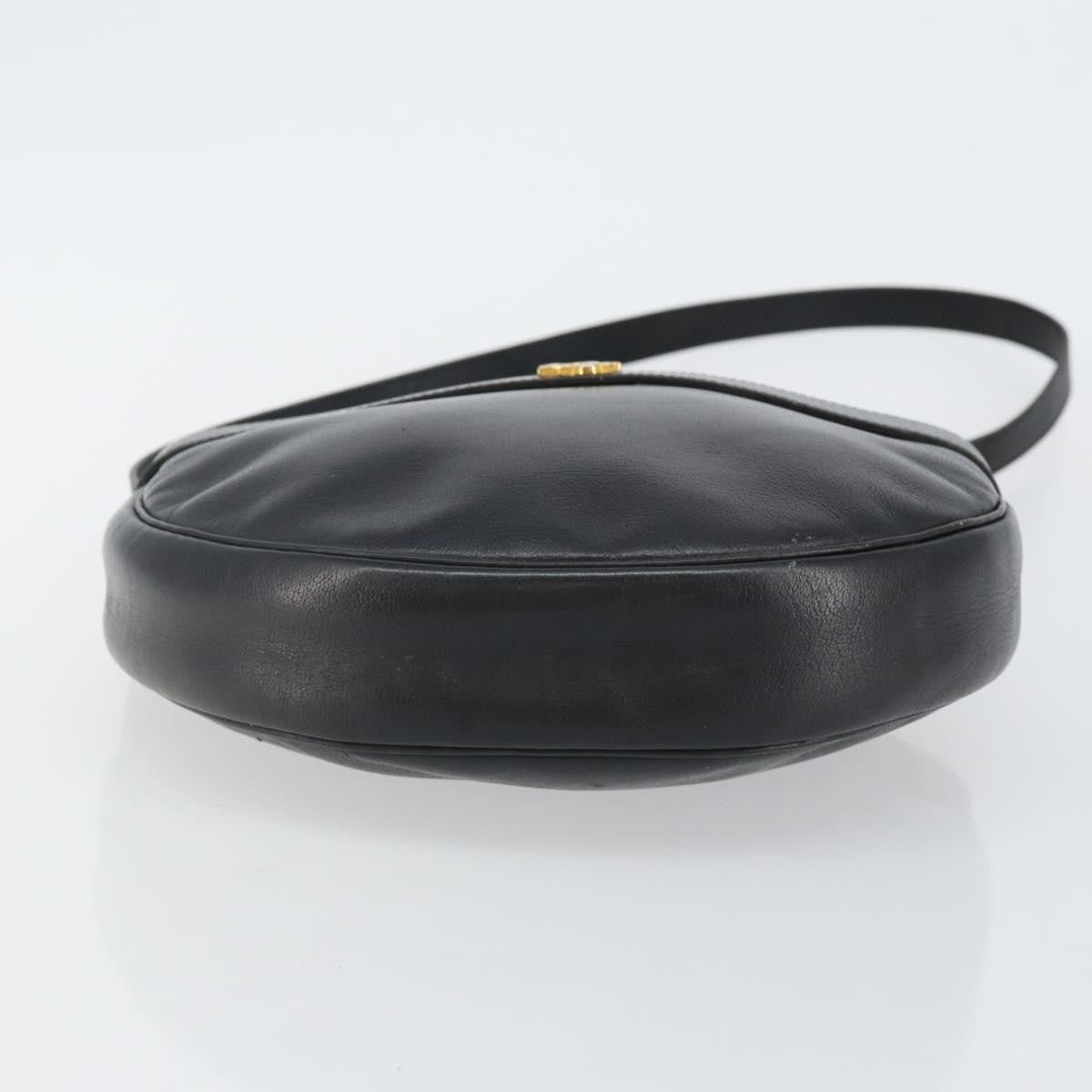 Christian Dior Vintage Shoulder Bag Leather, NAVY, LEATHER, Shoulder bag