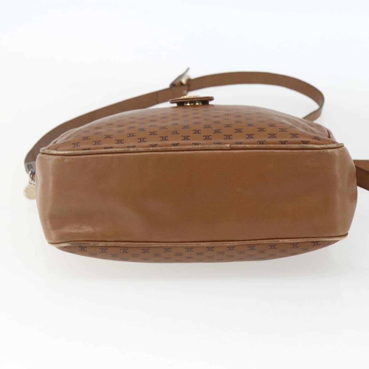 Celine Vintage Macadam Shoulder Bag Canvas and Leather, BROWN, CANVAS, Shoulder bag