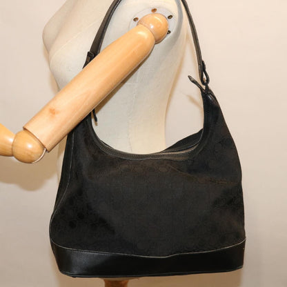 Salvatore Ferragamo Vintage Shoulder Bag Canvas, BLACK, CANVAS, Shoulder bag