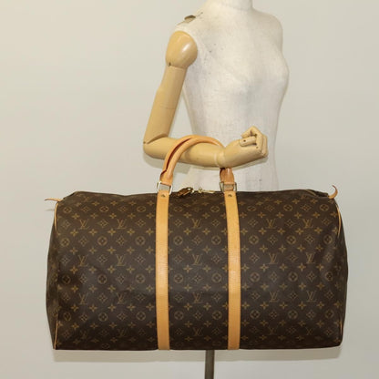 Louis Vuitton Keepall Bag Monogram Canvas, BROWN, CANVAS, Travel bag