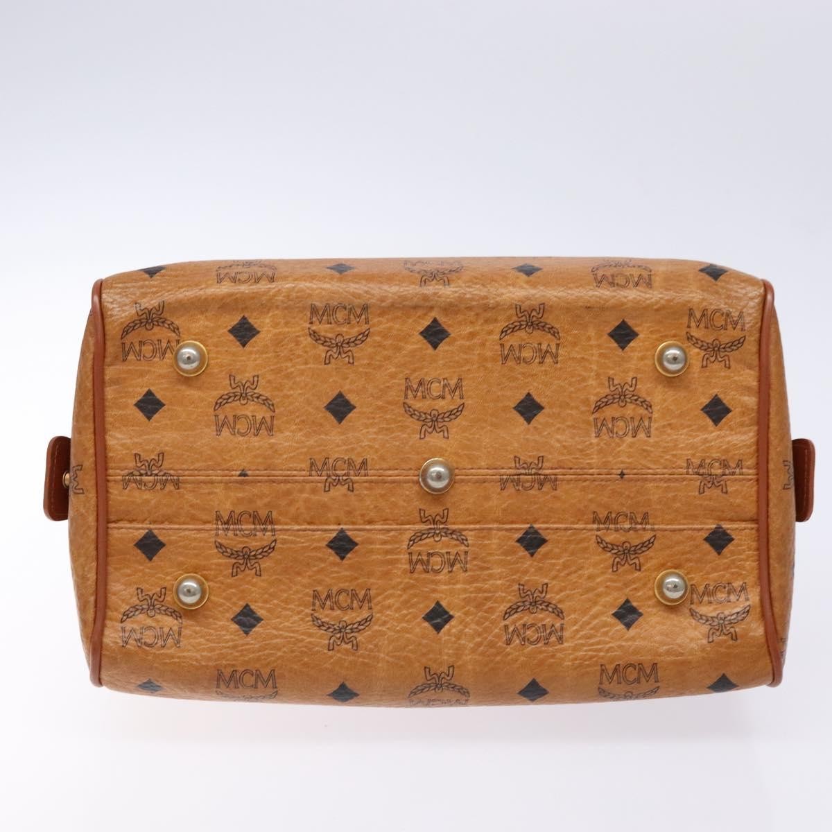 MCM Visetos logogramme Handbag Canvas and Leather, BROWN, PVC, Handbag