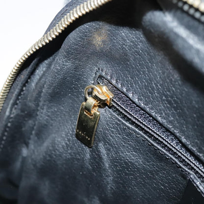 Celine Vintage Macadam Backpack Canvas and Leather, Black, Canvas, Backpack