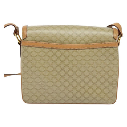 Celine Macadam Shoulder Bag PVC Leather, BEIGE, CANVAS, Shoulder bag