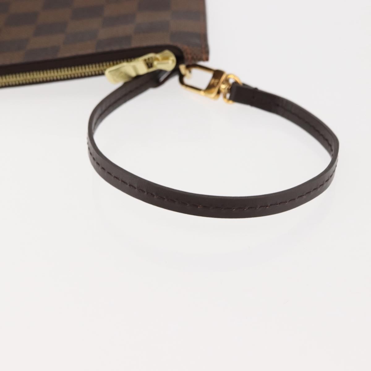 Louis Vuitton Neverfull Pochette Damier, BROWN, CANVAS, Clutche & pouche