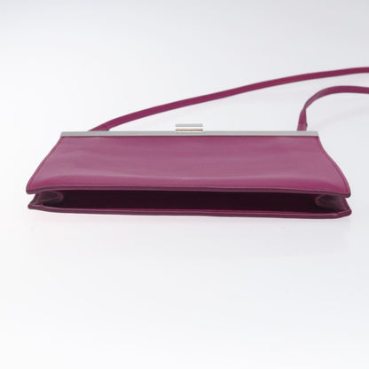 Celine Clasp Crossbody Bag Leather, PURPLE, LEATHER, Crossbody bag