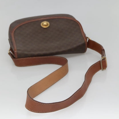 Celine Vintage Macadam Shoulder Bag Canvas and Leather, Brown, Canvas, Shoulder Bag